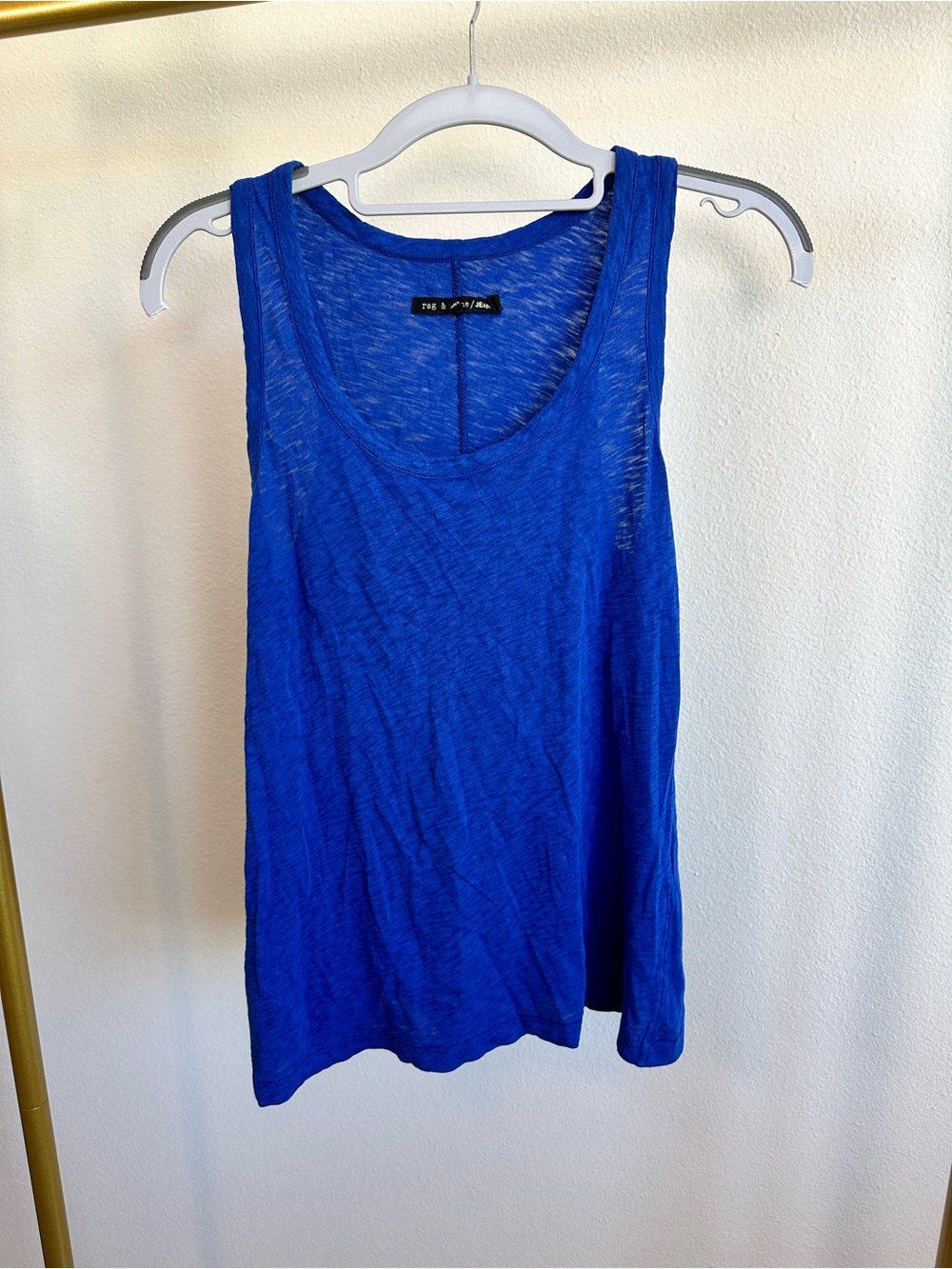 Rag & Bone Cotton Royal Blue Scoop Neck Tank Top